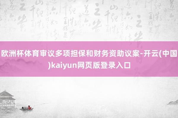 欧洲杯体育审议多项担保和财务资助议案-开云(中国)kaiyun网页版登录入口