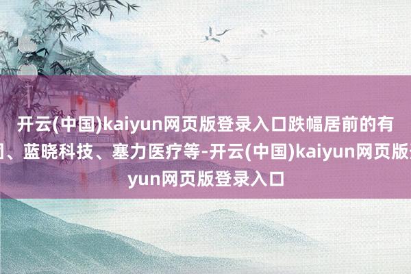 开云(中国)kaiyun网页版登录入口跌幅居前的有君正集团、蓝晓科技、塞力医疗等-开云(中国)kaiyun网页版登录入口